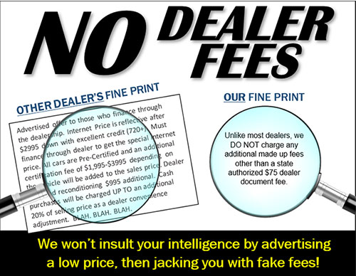 No dealer fees